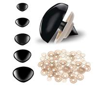 Zcbzbn Lot de 25 nez de sécurité pour animaux au crochet - 15 à 30 mm - En plastique noir - Avec rondelles - Pour jouets en peluche, poupées, amigurumi - 5 tailles