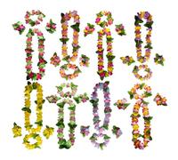 Zcbzbn Lot de 8 colliers hawaïens hawaïens, bandeau, bracelet, décoration de fête tropicale hawaïenne, kit hawaïen coloré pour fête sur la plage, fêtes tropicales