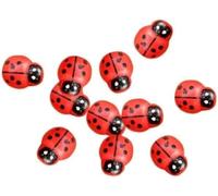 Zcccc Lot de 20 figurines de coccinelles réalistes - Décoration de jardin en résine de 2,5 cm pour jardins féériques, terrariums à faire soi-même, maison de poupée miniatures et ornements de paysage