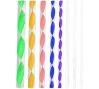 Zcccc Lot de 8 bâtons de chevilles en acrylique - Baguettes cylindriques colorées - Bâtonnets ronds transparents - Différentes tailles - Outils de pointillage mandala pour peinture de poterie