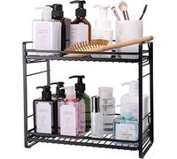ZCCZ Organisateur de Salle de Bain à 2 Niveaux - Étagère pour Cuisine et Produits cosmétiques - Rangement et Organisation Pratique pour Espace Compact - Noir