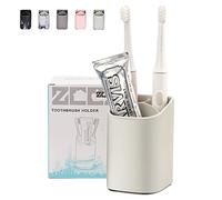 zccz Porte-Brosse à Dents pour Salle de Bain - Porte-Brosse à Dents Électrique et Support pour Dentifrice - Organisateur de Comptoir de Salle de Bain pour Rasoir, Pinceaux de Maquillage, Stylo - Gris