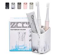 zccz Porte-Brosse à Dents pour Salle de Bain - Porte-Brosse à Dents Électrique et Support pour Dentifrice - Organisateur de Salle de Bain pour Rasoir, Pinceaux de Maquillage - Motif Marbré Blanc