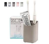 zccz Porte-Brosse à Dents pour Salle de Bain - Porte-Brosse à Dents Électrique et Support pour Dentifrice - Organisateur de Comptoir de Salle de Bain pour Rasoir, Pinceaux de Maquillage, Stylo - Brun