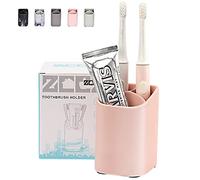 zccz Porte-Brosse à Dents pour Salle de Bain - Porte-Brosse à Dents Électrique et Support pour Dentifrice - Organisateur de Comptoir de Salle de Bain pour Rasoir, Pinceaux de Maquillage, Stylo - Rose
