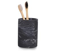ZCCZ Support de Brosse à Dents électrique, Plan de Travail Aspect marbré, Dentifrice, Pinceau de Maquillage, Support pour Appareil de Rasage, Support de Salle de Bain, Rond marbré Noir