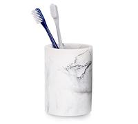 ZCCZ Support de Brosse à Dents électrique, Plan de Travail Aspect marbré, Dentifrice, Pinceau de Maquillage, Support pour Appareil de Rasage, Support de Salle de Bain, Circulaire marbré Blanc