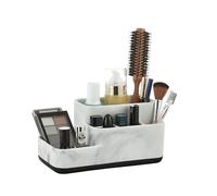 zccz Support de brosse à dents,plateau d'organisateur de salle de bain Comptoir,support de pinceaux de maquillage pour le rangement de vanité de salle de bain,Aspect marbre blanc
