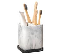 zccz Support pour Brosse à Dents électrique Motif marbré Blanc, Brosse à Dents, Dentifrice, Rasoir, Support de Salle de Bain avec Plateau Amovible