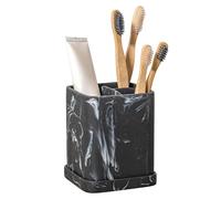 zccz Support pour Brosse à Dents électrique Motif marbrén Noir, Brosse à Dents, Dentifrice, Rasoir, Support de Salle de Bain avec Plateau Amovible