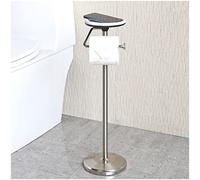 ZCCZ Support Rouleau Papier Toilette avec Étagère, Porte Autonome pour Salle de Bain, Réserve de Stockage de 5 Rouleaux, Nickel, Accessoire Pratique et Élégant pour Organiser Vos Articles Essentiels