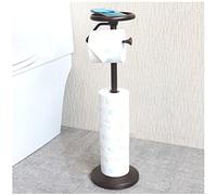 ZCCZ Support Rouleau Papier Toilette avec Étagère, Porte Autonome pour Salle de Bain, Réserve de Stockage 5 Rouleaux, Accessoire Pratique Élégant en Bronze pour Organisation et Décoration Intérieure