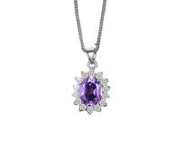 ZCCZJS 1,7 cm collier de pendentif amethyste naturel pour femmes bijoux sans chaîne fabriquée en Chine
