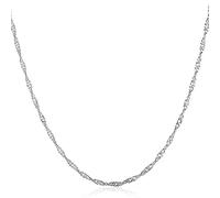 ZCCZJS 18 pouces 925 Collier de chaîne d'or/rose en or/vague d'eau pour les bijoux de mariage de fête pour femmes