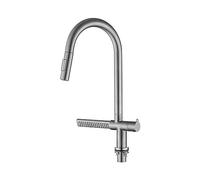 ZCCZJS 304 Robinette de putain de chariot en acier inoxydable robinet à traction rotatif robinet de sortie de cascade à cascade à froid unique Robinet (GRIS) Fauce (GRIS)