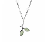 ZCCZJS 925 Collier à feuilles vertes cent accessoires assortis