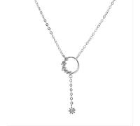 ZCCZJS 925 Colliers de gland ronds pour femmes pendentifs de zircon Collier bijoux de la chaîne de clavicule collier