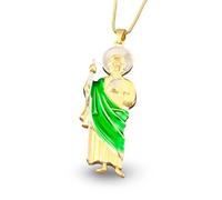 ZCCZJS Accessoires de filles Saint Jude Thaddaeus Collier pendentif, collier de silhouette religieux en cuivre en or