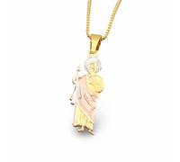 ZCCZJS Accessoires de filles Saint Jude Thaddaeus Collier pendentif, collier de silhouette religieux en cuivre en or