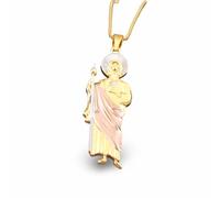 ZCCZJS Accessoires de filles Saint Jude Thaddaeus Collier pendentif, collier de silhouette religieux en cuivre en or