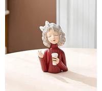 ZCCZJS Accueil Ornements Moden Girl Gorgeous Résine Art Statue Tablette Figurines Gift Fairy Accessori Style Fashion Style Sculpture Ornements Art Decorations (Couleur: Thé Rouge-Small)