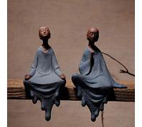 ZCCZJS Assis Chanceux Bouddha Statue Ornements méditation décor de Maison Jardin intérieur ou extérieur Feng Shui méditation Yoga Figurines, Un