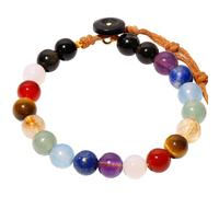 ZCCZJS Boho Reiki 7 Bracelets de chakra Meditation Yoga Crystals colorés et pierres Bracelets d'obsidienne pour femmes