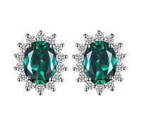 ZCCZJS Boucle d'oreille de Pierre de Pierre Verte de l'émeraude