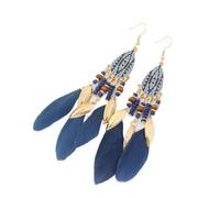 ZCCZJS Boucles d'oreille de Plumes de Style Ethnique - Boucles d'oreilles en Plumes Longues Bohème de Bohème irrégulières, Boucles d'oreilles de Plumes Bohème exagérées, Boucles