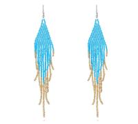 ZCCZJS Boucles d'oreilles à la Main de Style Ethnique pour Femmes - Boucles d'oreilles Longues bohèques, Mode et exquise des Boucles d'oreilles en Perles Faites à la Main