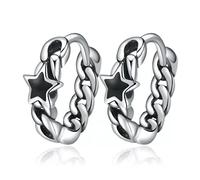 ZCCZJS Boucles d'oreilles de Cerceau pour Femmes en Boucle étoile Noire mâle