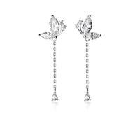 ZCCZJS Boucles d'oreilles pour Femmes, Boucles d'oreilles Courtes en Argent S925, Boucles d'oreilles à Pampilles en Diamant Doux Papillon de forêt délicate, Or Rose Intelligent