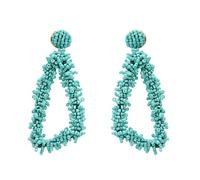 ZCCZJS Boucles d'oreilles triangulaires avec Pendentif géométrique Ethnique bohémien, Perles de Riz Faites à la Main, Grandes Boucles d'oreilles perlées Longues à Suspendre, Blanc, nom de la