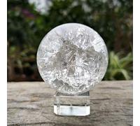 ZCCZJS Boules décoratives 4/5 / 6 cm Crystal Ice Crack Ball Glass Sphere Feng Shui Ornement Rocky Water Fountain Ball Ball Home Decor Figurine Decor Photography Ball (Couleur: Seule Ball, Taille: 40