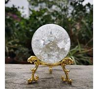 ZCCZJS Boules décoratives 4/5 / 6 cm Crystal Ice Crack Ball Glass Sphere Feng Shui Ornement Rocky Water Fountain Ball Ball Home Decor Figurine Decor Photography Ball (Couleur: Seule Balle, Taille: 50
