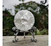 ZCCZJS Boules décoratives 4/5 / 6 cm Crystal Ice Crack Ball Verre Sphere Feng Shui Ornement Rocky Water Fountain Ball Bonsai Home Decor Figurine Decor Photography Ball