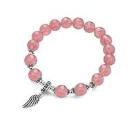 ZCCZJS Bracelet cristallin de fraise Femelle Trick Peach Powder Crystal Bracelet Single Layer 925 Bijoux en argent Perles de transfert sauvage Simple