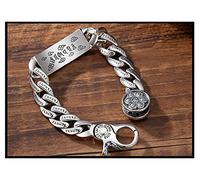 ZCCZJS Bracelet de bracelet en argent sterling 925 masculin, six personnages Mantra dominant des bijoux à tendance simples et unisex bijoux de souvenirs.