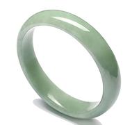 ZCCZJS Bracelet de Bracelet en Jade Vert Naturel pour Femmes, Filles rétrospérées de Classe de Classe de Joes en Jade avec boîte, 56-58 mm