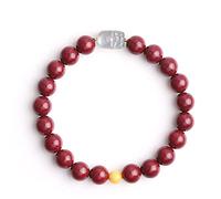 ZCCZJS Bracelet de Pierre de Pierre de Pierre Naturelle, Amulet Cinnabar Natural Gemstone Moon Stone Bracelet 8 mm Lucky Charm Beadcrystal Quartz Talisman for Prosperity Money Good Luck Red