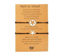 ZCCZJS Bracelet de Retour à l'école avec Bracelet d'étoile à Cinq Points ajusté par Carte pour Les Boucles d'oreilles de la Saint-Valentin pour