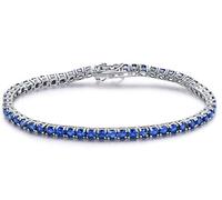 ZCCZJS Bracelet en argent sterling dames S925 ， Bracelet de pierre de pierre de pierre de pierre en diamant complet Bracelet argenté simple et filles bijoux en argent exquis
