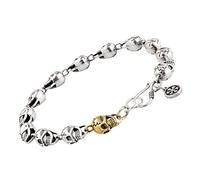 ZCCZJS Bracelet Hip Hop S925 Thai Silver Skull, bracelet punk vintage Boîte-cadeau d'anniversaire de Noël