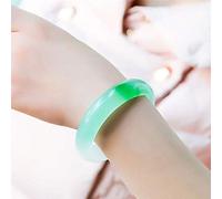 ZCCZJS Bracelet Jade, Bracelet de Jade Vert, Naturel Un Bracelet Jade de Fleur Verte de qualité Bracelet Femelle Bracelet de Jade avec boîte (56 mm)