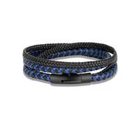 ZCCZJS Bracelet Men Bracelets Bijoux Style Men Men Double Couche en Cuir Bracelet Matte Black Accessoires