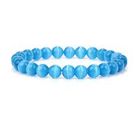 ZCCZJS Bracelets en Pierre Naturelle Bleue pour Hommes Blancs de Lune de Lune de Lune de Lune Noir Bracelet étiré de Lave Lapis Lazuli Bijoux de Yoga, 10. Pierre à Point Blue, 23 cm