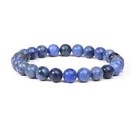 ZCCZJS Bracelets Masculins Bracelet pour Les Yeux Tigres naturels polis 8 mm Lapis Lazuli Perles Bracelet élastiques pulsera Femmes, 25.Botswana Agate, 19cm