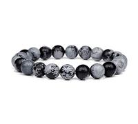ZCCZJS Bracelets Masculins Bracelet pour Les Yeux Tigres naturels polis 8 mm Lapis Lazuli Perles Bracelet élastiques pulsera Femmes, 25.Botswana Agate, 19cm