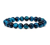 ZCCZJS Bracelets Masculins Bracelet pour Les Yeux Tigres naturels polis 8 mm Lapis Lazuli Perles Bracelet élastiques pulsera Femmes, 25.Botswana Agate, 19cm