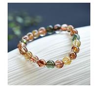 ZCCZJS Bracelets pour Femmes en Cristal Vert Naturel Collier Collier Collier Cristal Quatre Saisons Transfert Perle Pendentif 6mm